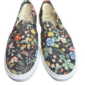 Keds Black Floral Slip-On Sneakers